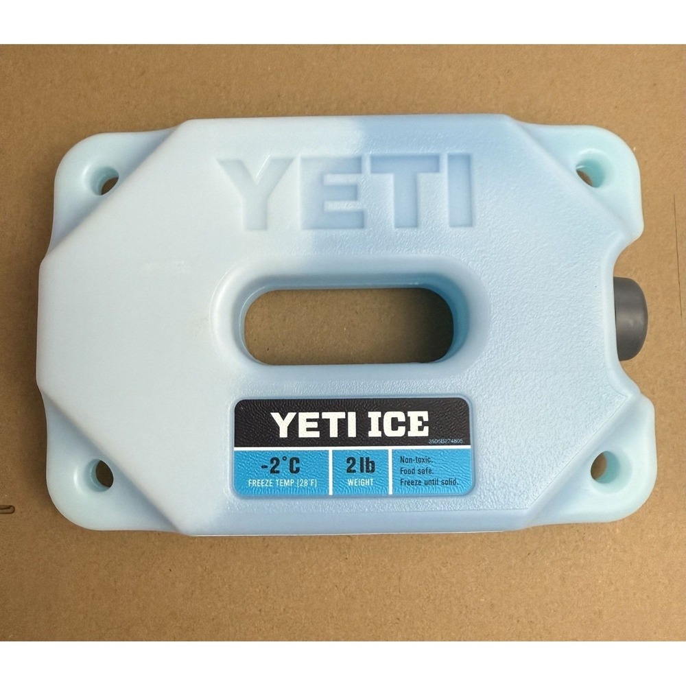 Yeti Ice 2 Lb Refreezable Reusable Ice Pack Brick 8"x5" Non Toxic Food Safe New